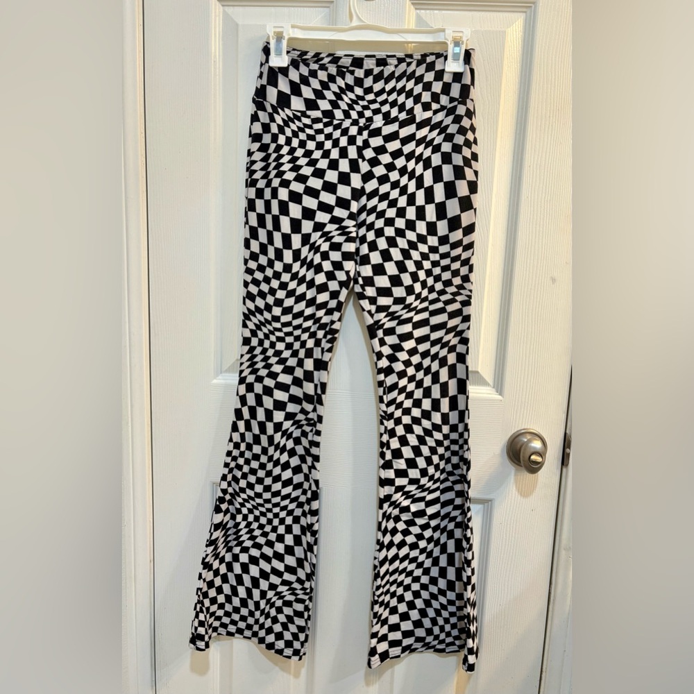 No Boundaries Black and White Checkered Pants